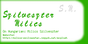 szilveszter milics business card